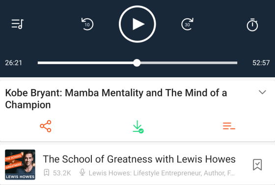 Kobe Bryant: Mamba Mentality and The Mind of a Champion on School of Greatness podcast by Lewis Howes